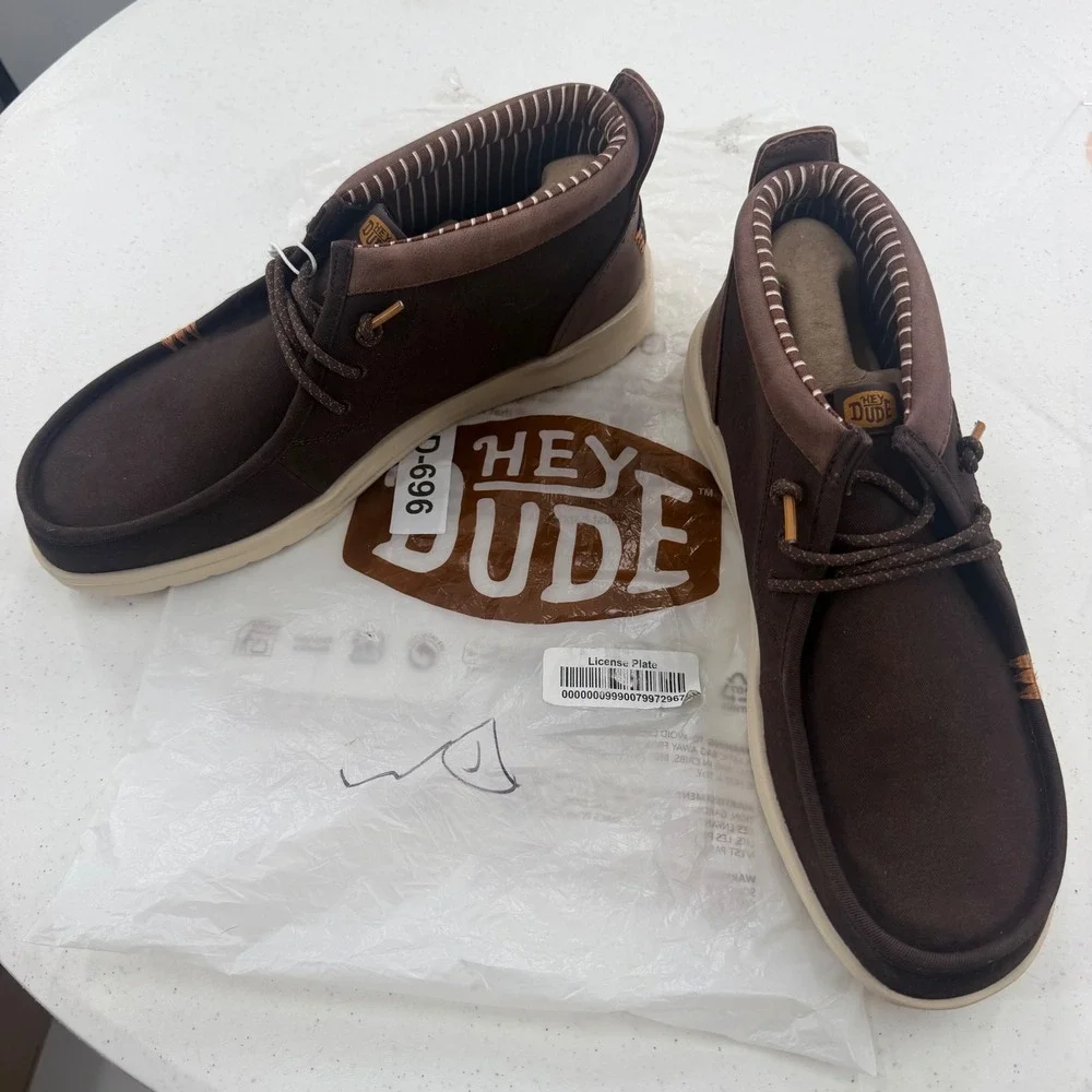 Hey Dude Wally Mid Gripr Classic Mole Brown Mens Shoes 42051-2IV Size 10